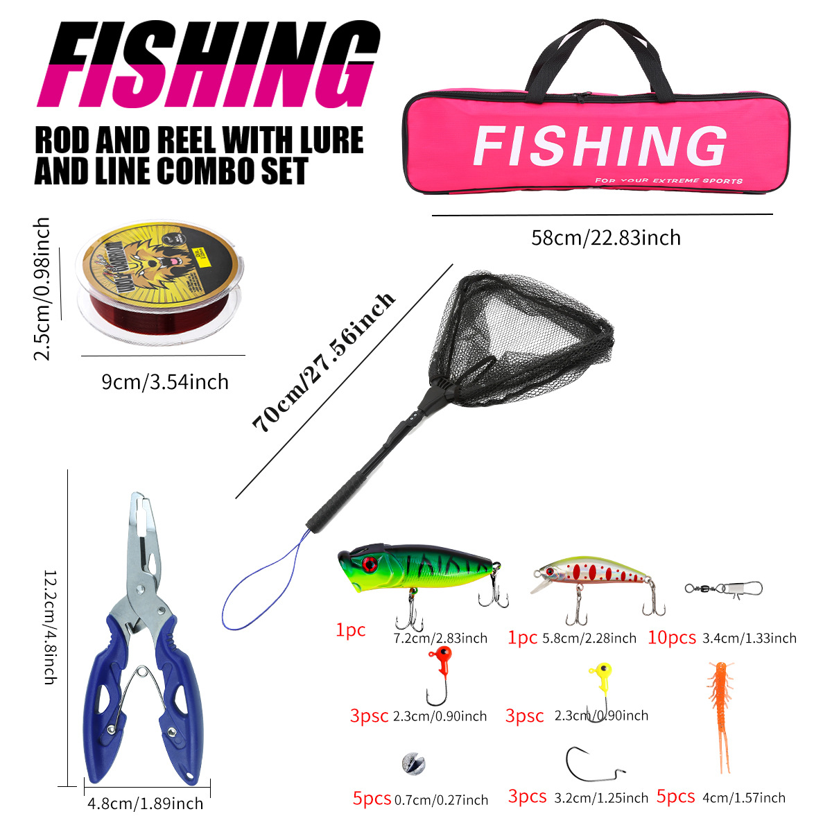 Fishing Pole Set Full Kits Wit - огляд і ціна Fishing Rod Combo