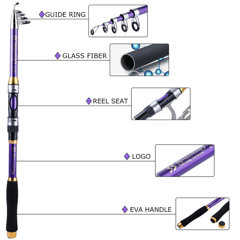 Sougayilang 4 Colors Telescopi - огляд і ціна Fishing Rod Surf