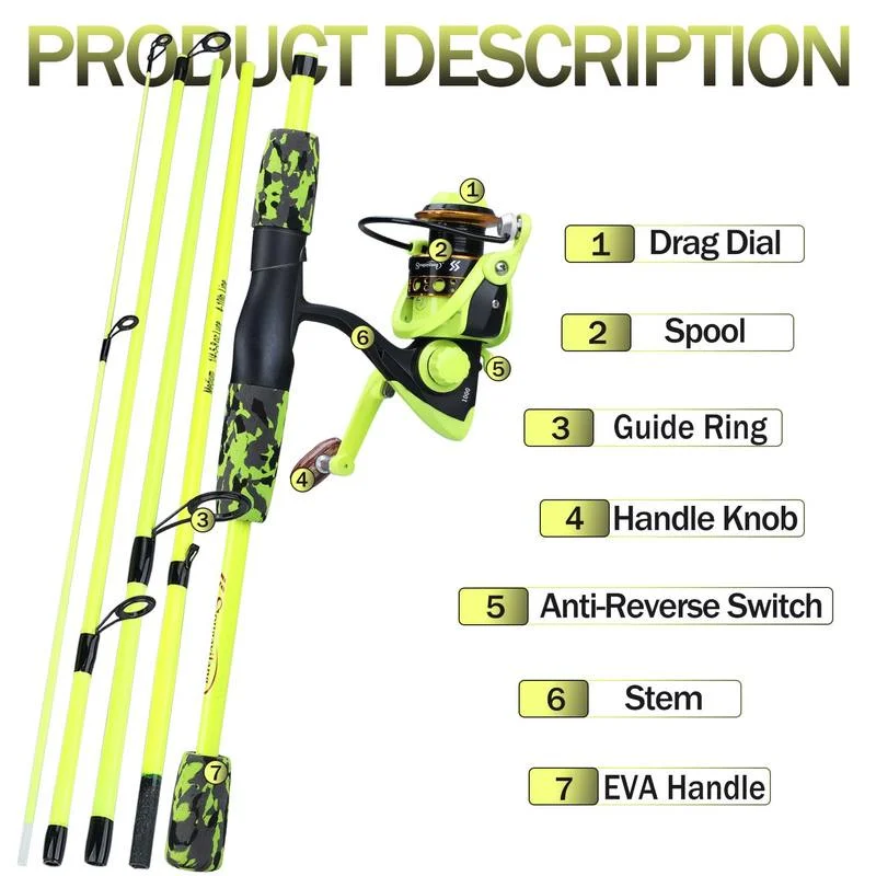 Sougayilang Portable 5 Section - огляд і ціна Fishing Rod Combo